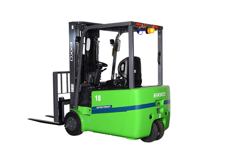 EKKO EK18AT-185Li 3-wheel lithium electric forklift, 4,000 lb, one of the 3-wheel and 4-wheel trucks compared in this guide