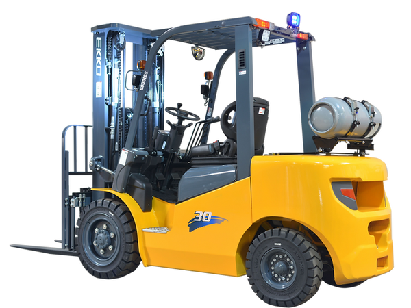 EKKO EK30LP Pneumatic Forklift (LPG) 6000 lbs cap, 189" Lift Height - Warehouse Gear Hub