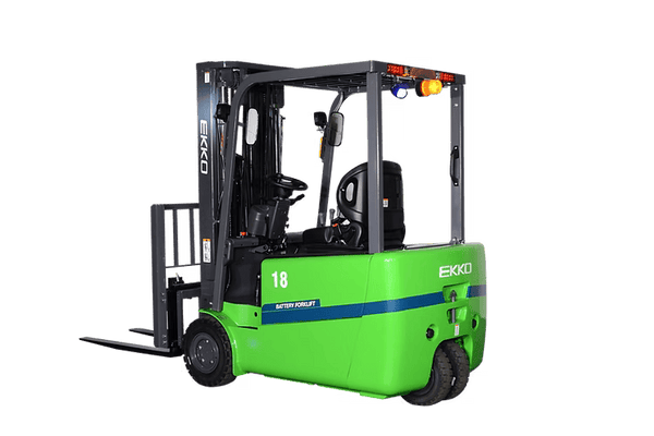 EKKO EK18AT-185Li 3-wheel lithium electric forklift, 4,000 lb, one of the 3-wheel and 4-wheel trucks compared in this guide
