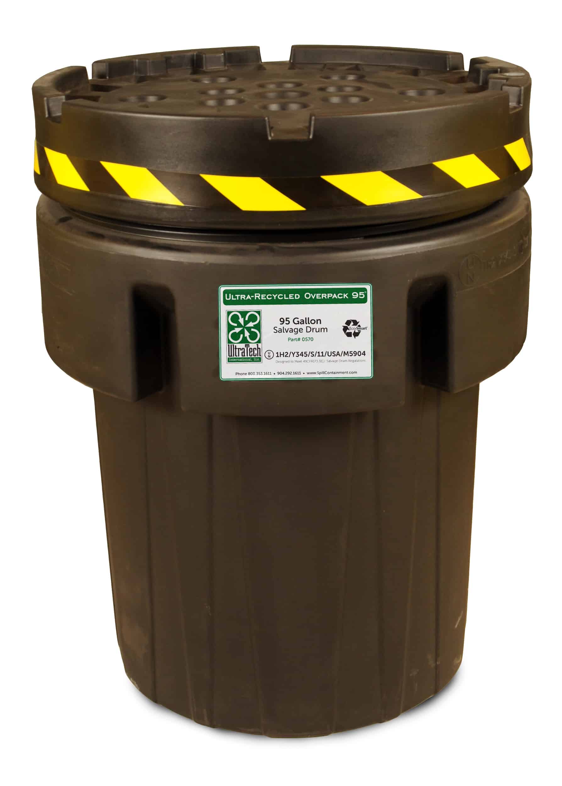 UltraTech 0578 Overpack Plus Lid Only, 95, Black, Recycled