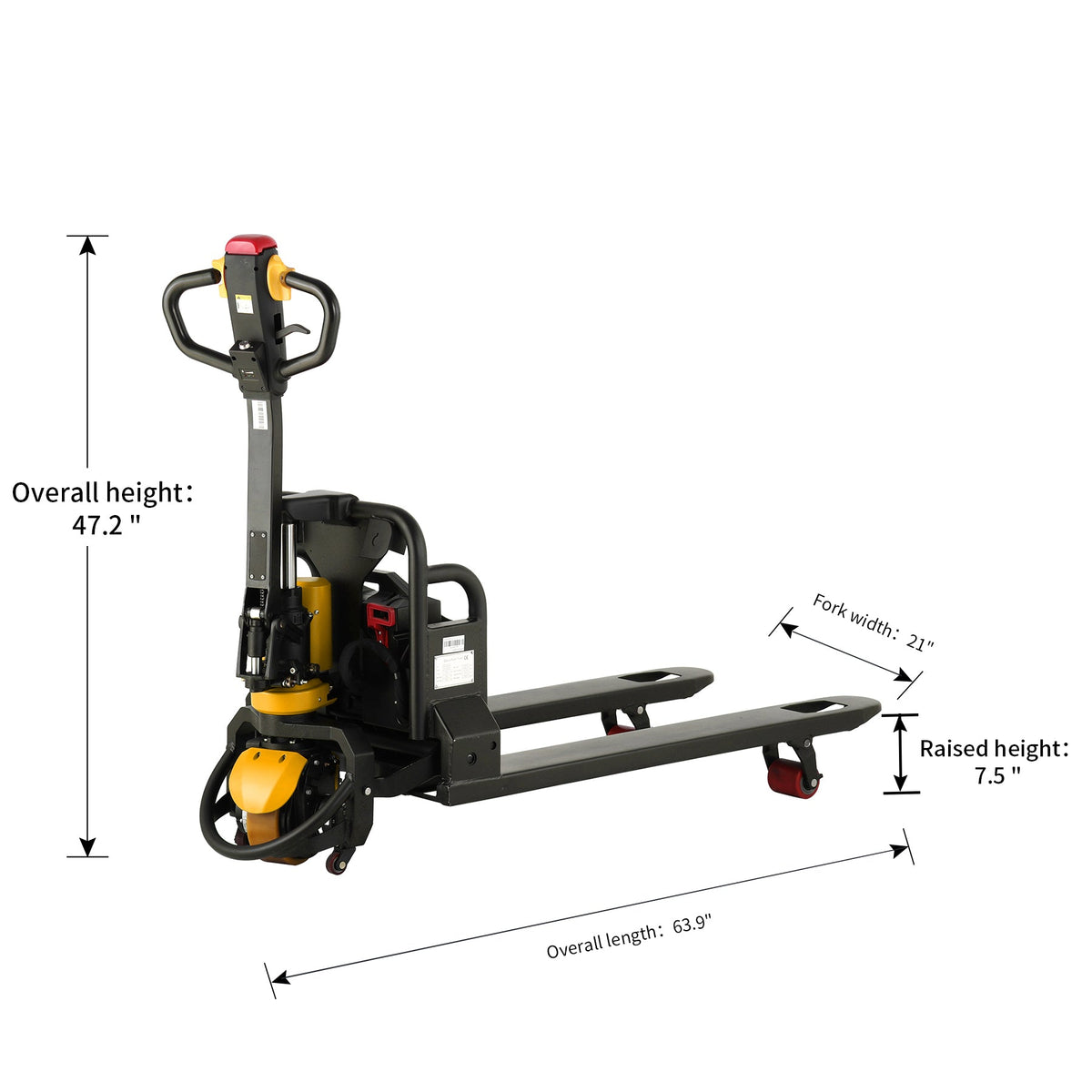 Apollolift Battery Powered Pallet Truck 3300Lbs Cap. 45" x21"