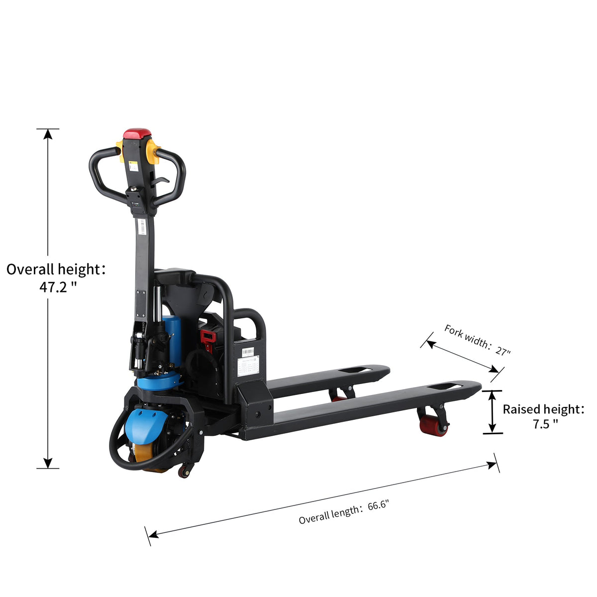 Apollolift 3300lbs Fully Electric Walkie Powered Pallet Jack with Lithium Battery 48"x27"