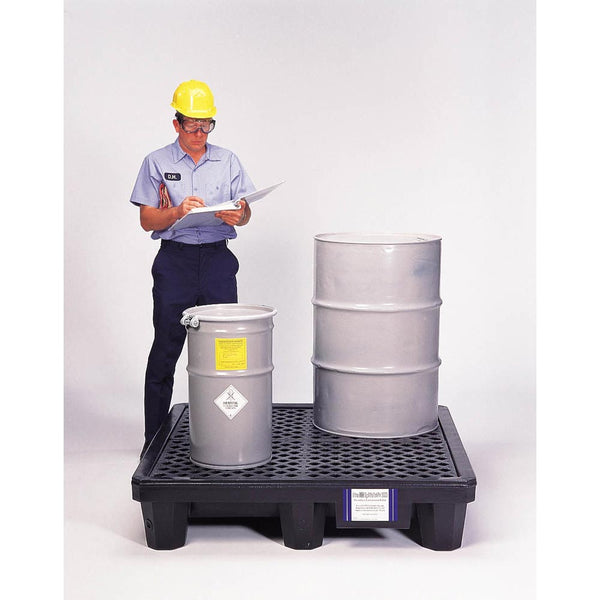UltraTech 1113 Spill Pallet P4 Economy Model, With Drain, Black
