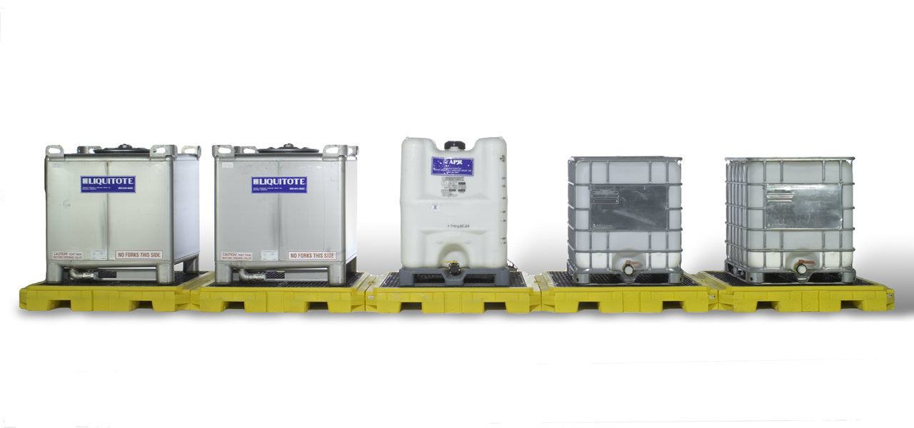 UltraTech 1128 Modular IBC Spill Pallet, 5-Tank, Indoor Model