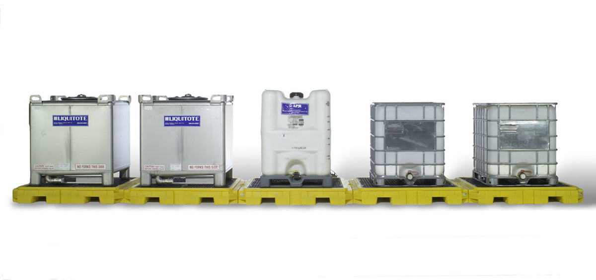 UltraTech 1128 Modular IBC Spill Pallet, 5-Tank, Indoor Model