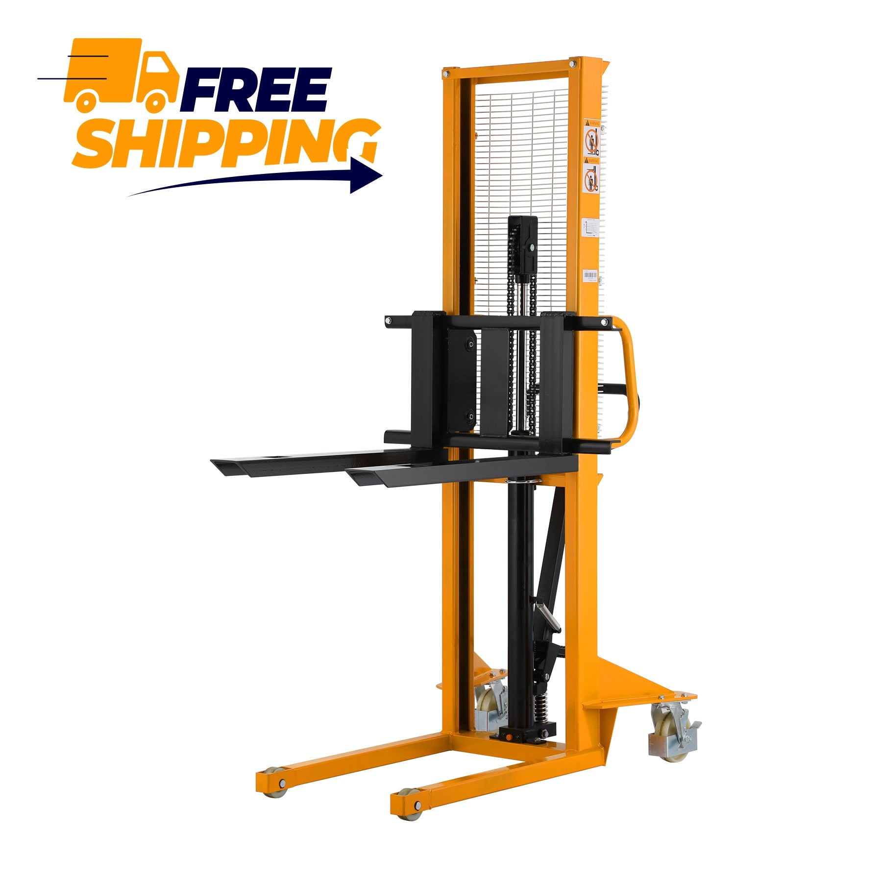 Apollolift Manual Pallet Stacker Adjustable Forks 1100lbs Cap. 63