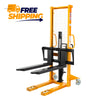 Apollolift Manual Hydraulic Pallet Stacker Adjustable Forks 2200lbs Cap. 63" Lift Height A-3003