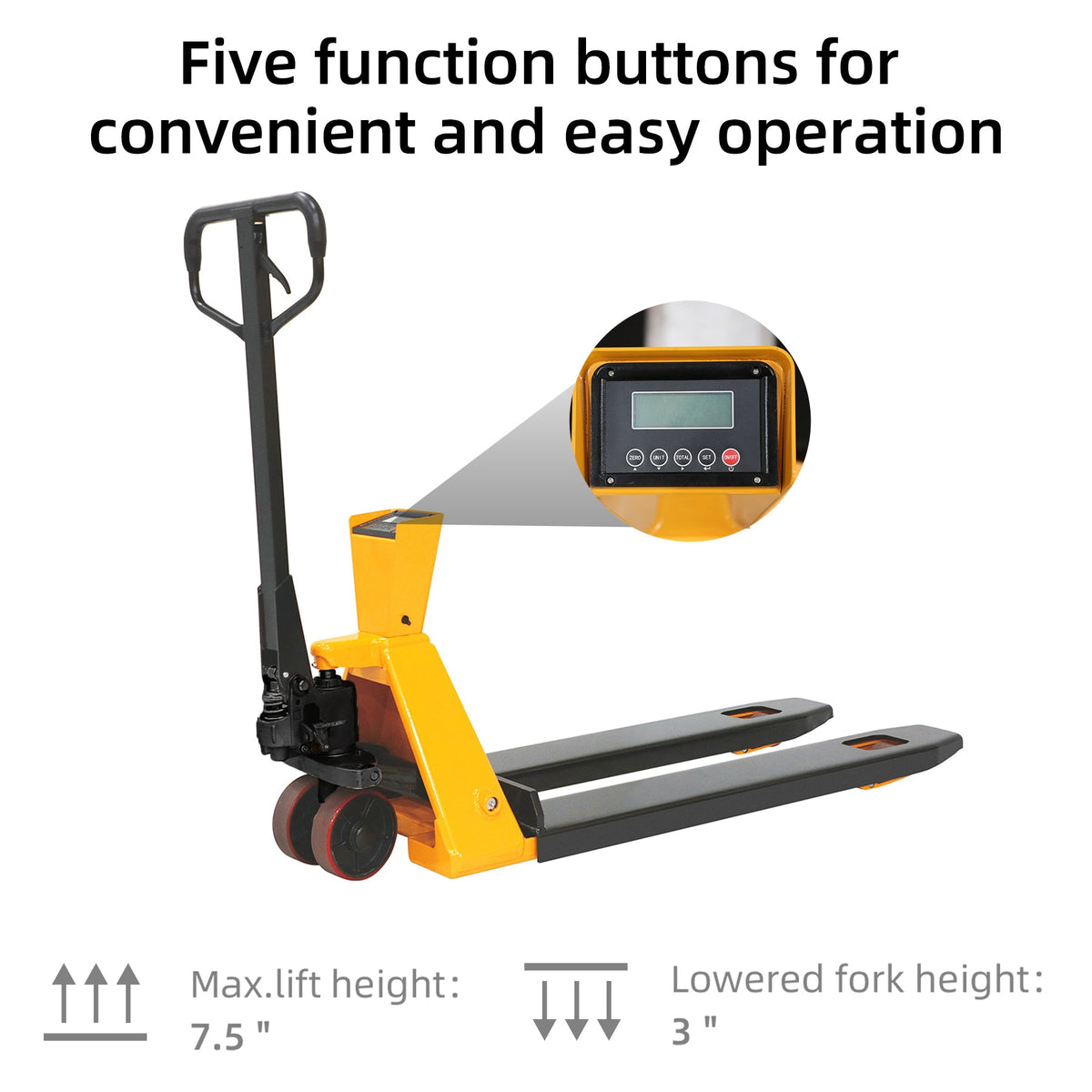 Apollolift Scale Pallet Jack 4400 lbs Cap. 45 x 27'