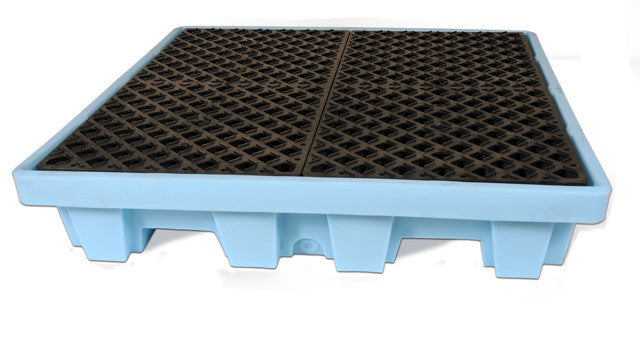 UltraTech 1232 Spill Pallet P4 Fluorinated, Light Blue, Nestable Model, With Drain