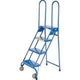 Ballymore 4 Step Lock-N-Stock Folding Rolling Ladder, 350 Lb. Capacity - LS4247