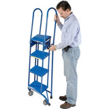 Ballymore 4 Step Lock-N-Stock Folding Rolling Ladder, 350 Lb. Capacity - LS4247