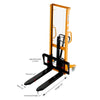 Apollolift Manual Hydraulic Pallet Stacker Adjustable Forks 2200lbs Cap. 63" Lift Height A-3003