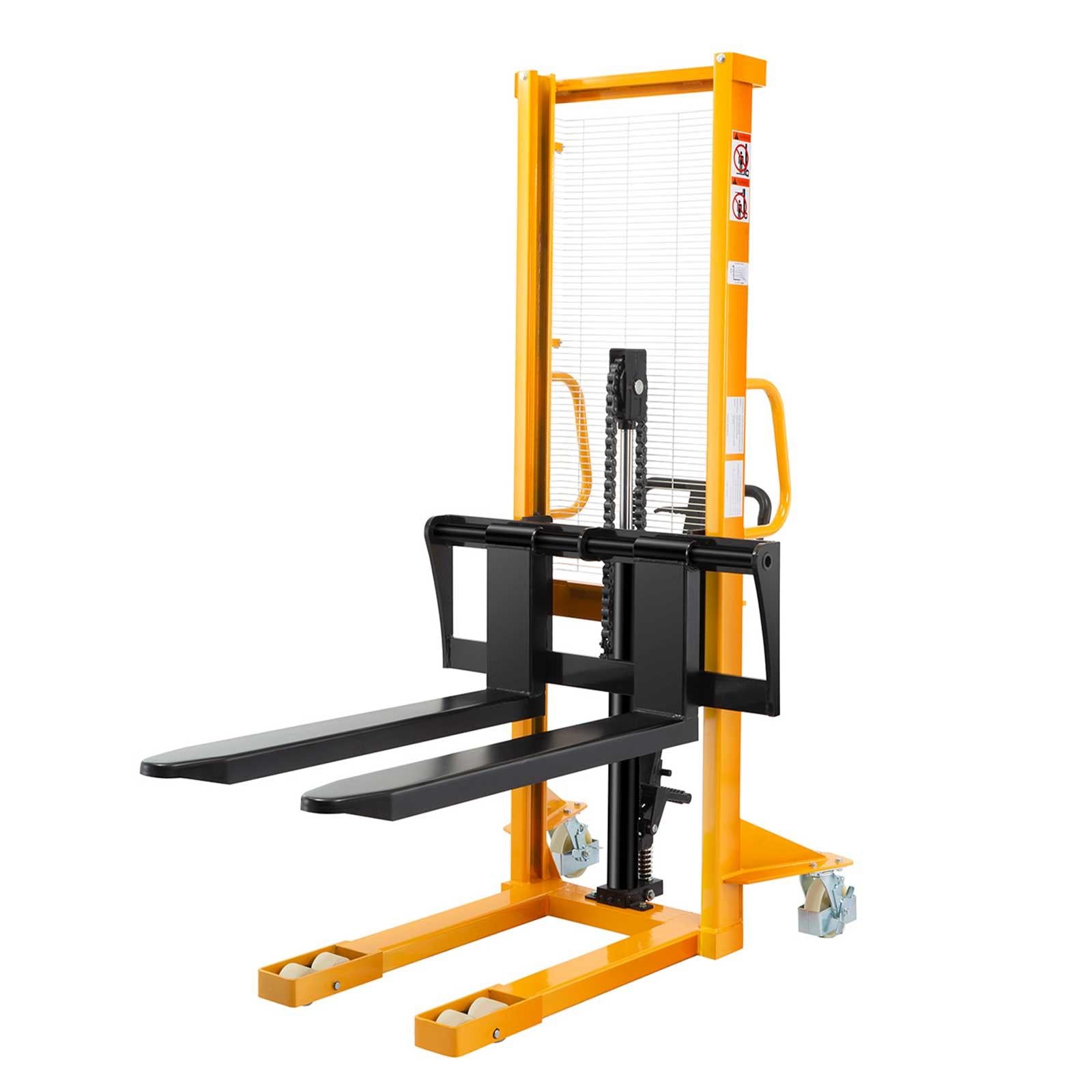 Apollolift Manual Hydraulic Pallet Stacker Adjustable Forks 2200lbs Cap. 63