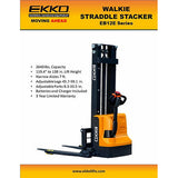EKKO EB12E-138 Electric Straddle Stacker | 138" Lift Height | 2640 lb Capacity