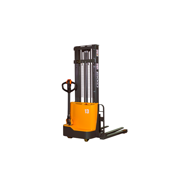 EKKO EB13C-118 Electric Straddle Stacker | 118" Lift Height | 2800 lb Capacity |