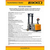 EKKO EK14 Counterbalanced Walkie Stacker | 118" Lift Height | 3300 lb Capacity |