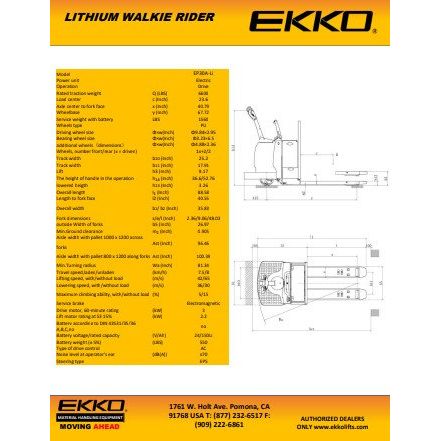 EKKO EP30A-LI Rider Pallet Jack | 6600 lb Capacity |