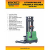EKKO EB12E-98Li Lithium Straddle Stacker | 98" Lift Height | 2640 lb Capacity |