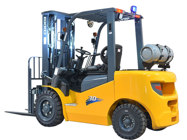 EKKO EK30LP Pneumatic Forklift (LPG) 6000 lbs cap, 189" Lift Height - Warehouse Gear Hub 