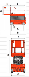 EKKO ES80E Aerial Work Platform Scissor Lift Table Cart Lift Height 26.2' (315'') - Warehouse Gear Hub 