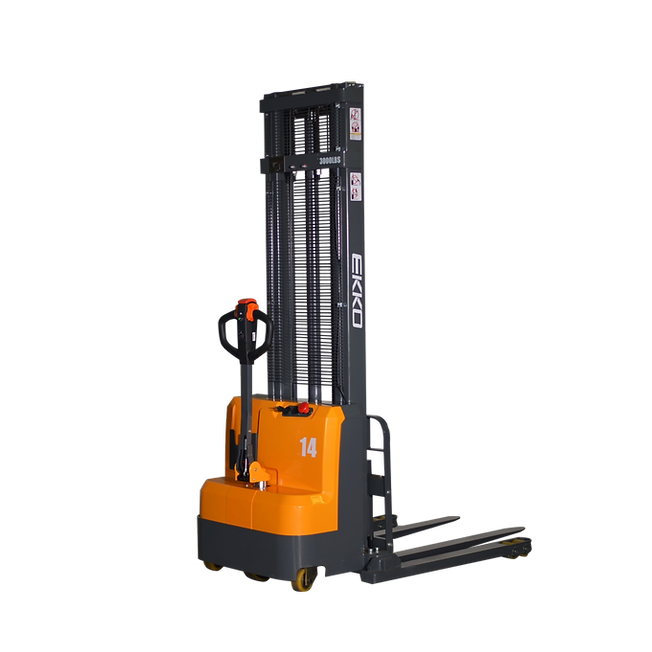 EKKO Electric Straddle Stacker | 138" Lift Height | 3000 lb Capacity | EB14C-138