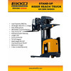 EKKO EK18RRL Stand-Up NA Reach Truck 4000 lb Cap., 196"Lift Ht