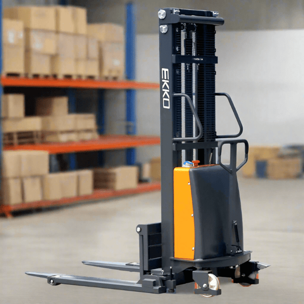 EKKO EA15B Semi-Electric Straddle Stacker | 119" Lift Height | 3300 lb Capacity
