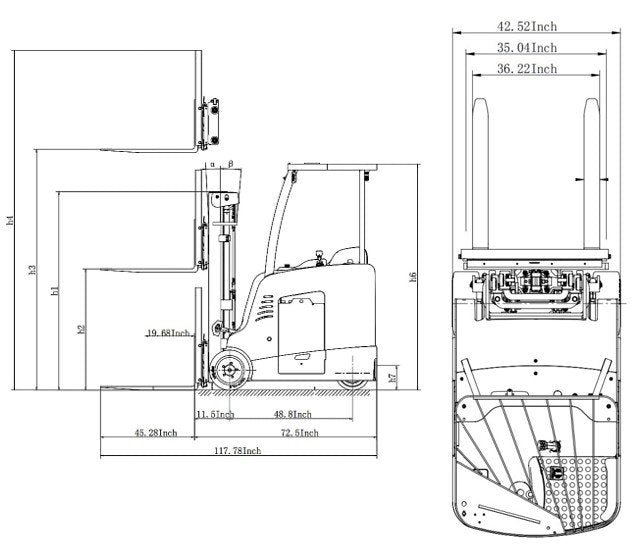 EKKO Lithium Stand-up Rider Forklift | 4000lb Cap | 216