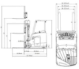 EKKO Lithium Stand-up Rider Forklift | 4000lb Cap | 216" Lift Ht | EK18RF-LI