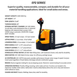 EKKO EP20E Walkie Pallet Jack 4400lbs. Capacity - Warehouse Gear Hub 