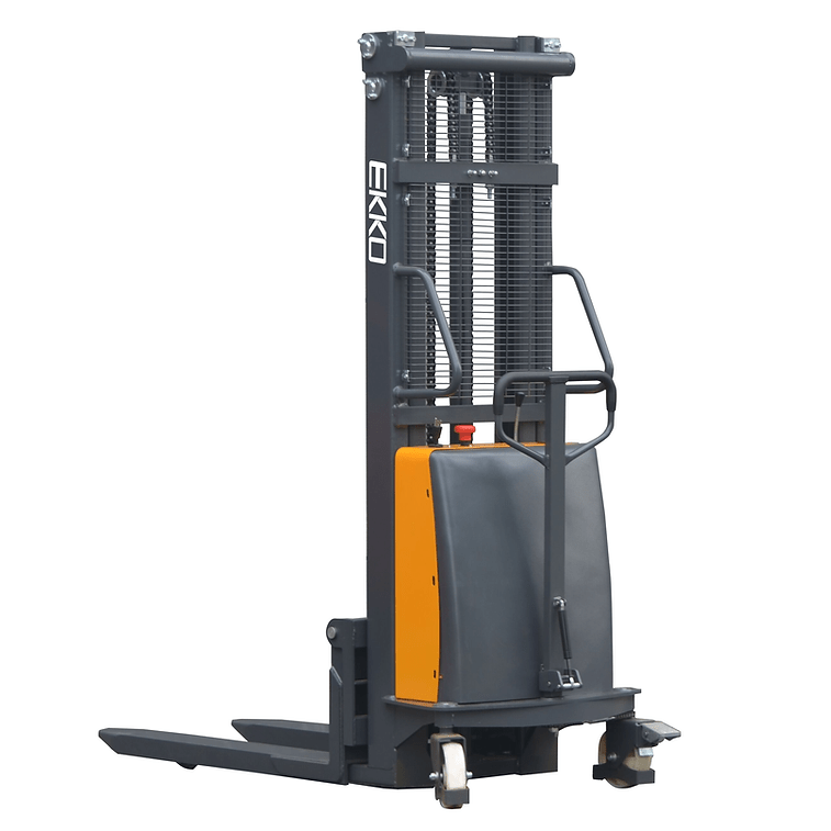 EKKO EA15C Semi-Electric Straddle Stacker | 119" Lift Height | 3300 lb Capacity