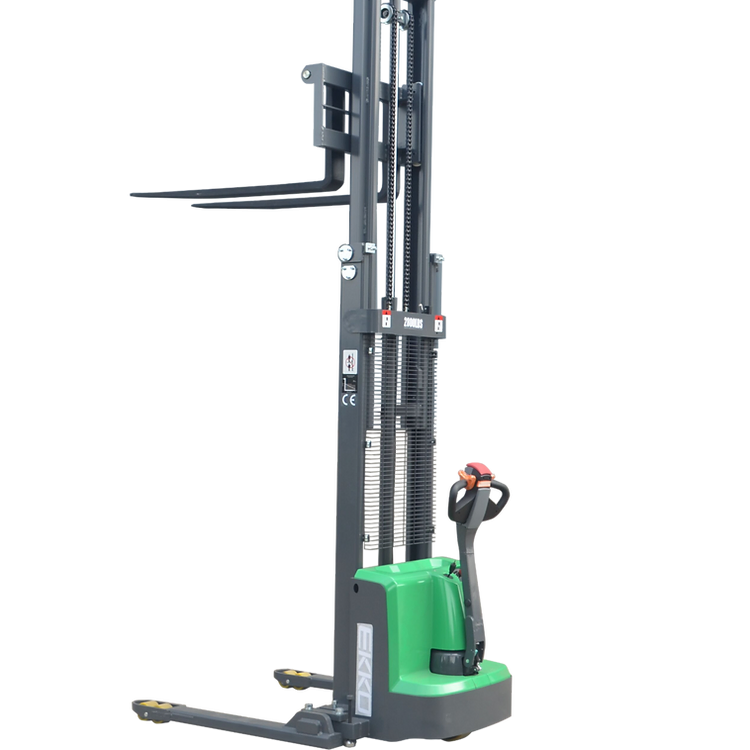 EKKO EB13E-138Li Full Powered Straddle Stacker 2800 lb Cap., 138" Height - Warehouse Gear Hub 