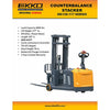 EKKO EK13S-177 Counterbalanced Walkie Stacker | Side-Shifting | 177” Lift Height | 2860 lb Capacity |