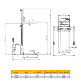 EKKO EB18E Full Powered Straddle Stacker 4000 lb Cap., 138" Height - Warehouse Gear Hub 