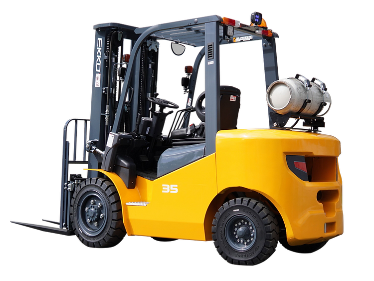 EKKO EK35LP Pneumatic Forklift (LPG) 7000 lbs cap, 189" Lift Height - Warehouse Gear Hub 