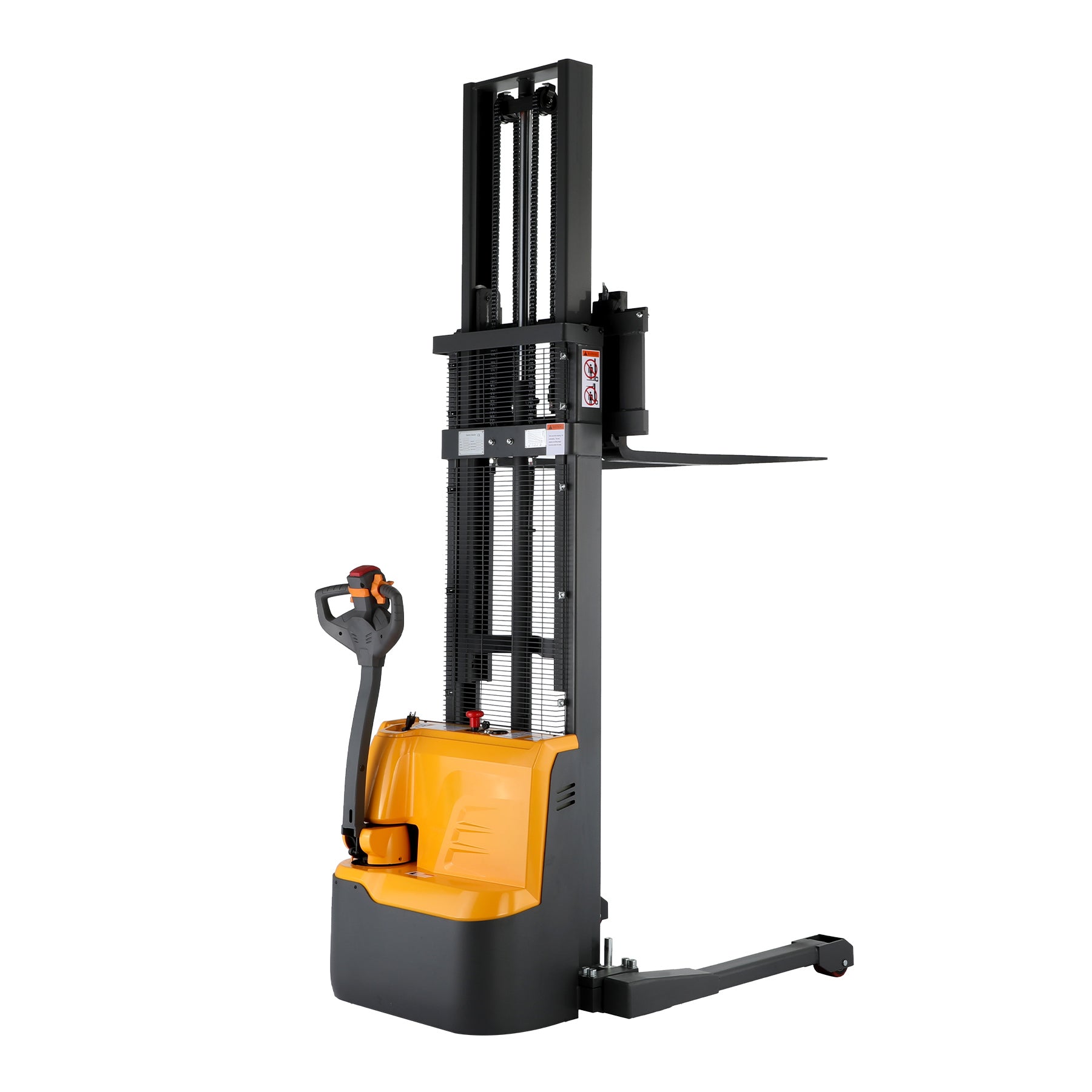 Powered Forklift Full Electric Walkie Stacker 3300lbs Cap. Straddle Legs. 118
