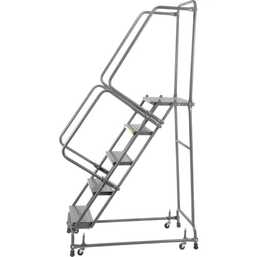 Ballymore Perforated 16"W 5 Step Steel Rolling Ladder 14"D Top Step - FSH518P