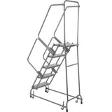Ballymore Perforated 16"W 5 Step Steel Rolling Ladder 14"D Top Step - FSH518P