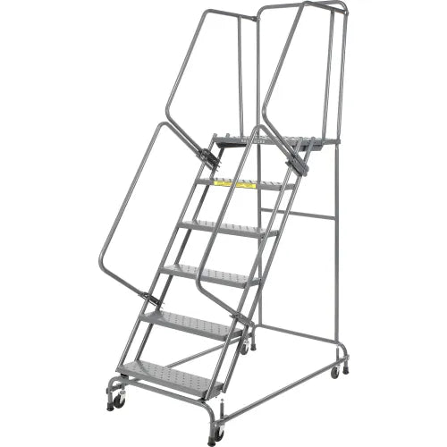 Ballymore Steel Perforated 16"W 6-Step Rolling Ladder - FSH618
