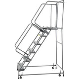 Ballymore Steel Perforated 16"W 6-Step Rolling Ladder - FSH618