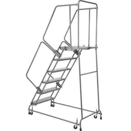 Ballymore Steel Perforated 16"W 6-Step Rolling Ladder - FSH618