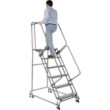 Ballymore Steel Perforated 16"W 6-Step Rolling Ladder - FSH618