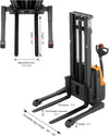Powered Forklift Full Electric Walkie Stacker 3300lbs Cap. Straddle Legs. 118" lifting A-3023