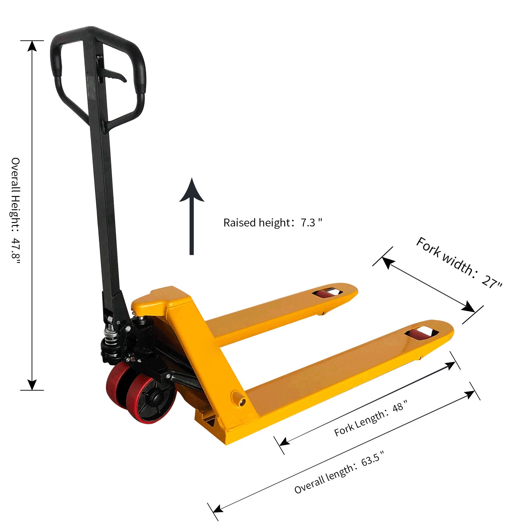 Apollolift High Quality Manual Hydraulic Pallet Jack 6600 lbs 