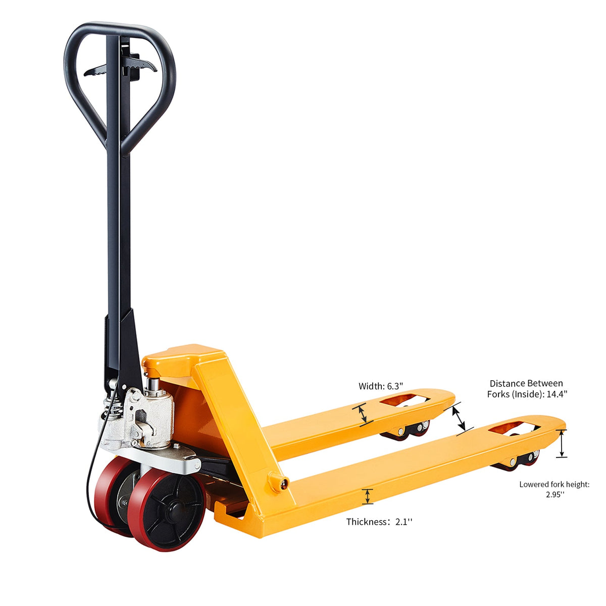 Apollolift Pallet Jack & Brake System - 5500lbs. 48"Lx27"W Fork