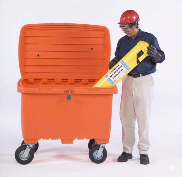 UltraTech 0864 Utility Box, 15 cub. ft. capacity, 5" Hard Wheels, Safety Orange