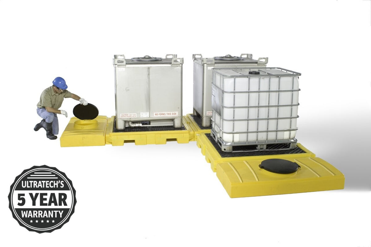UltraTech 1126 Modular IBC Spill Pallet, 3-Tank, Indoor Model