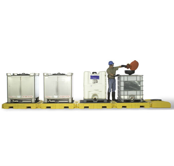 UltraTech 1127 Modular IBC Spill Pallet, 4-Tank, Indoor Model