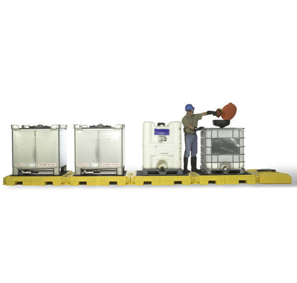 UltraTech 1127 Modular IBC Spill Pallet, 4-Tank, Indoor Model