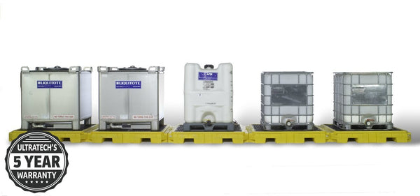 UltraTech 1128 Modular IBC Spill Pallet, 5-Tank, Indoor Model